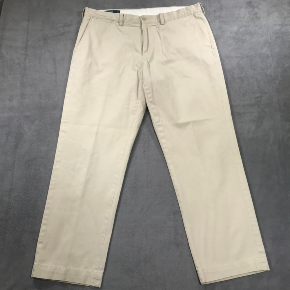 Polo Ralph Lauren Chino Pants Mens 38x32 Beige Preston Pant Vintage Preppy